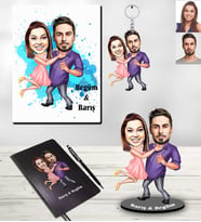Kişiye Özel Sevgili Karikatürlü 5 li Hediye Seti Model 2