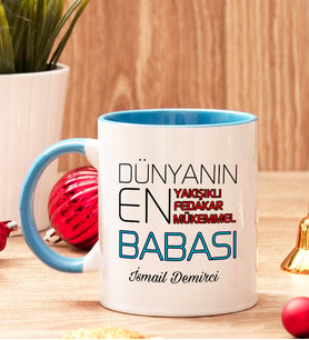 Dünyanın En İyi Babası Tasarımlı Renkli Kupa Bardak