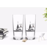 BK Gift Kişiye Özel Renkli Baskılı Kız Kulesi Tasarımlı İkili Rakı Bardağı Seti-3 (Beyaz)