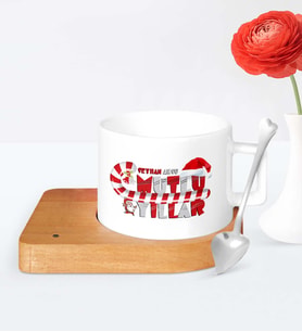 BK Gift Kişiye Özel Mutlu Yıllar Ahşap Altlıklı Seramik Fincan  5