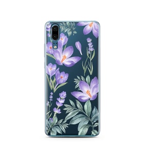 Kış Çiçeği Tasarımlı Süper Şeffaf Silikon Telefon Kılıfı Huawei P20   