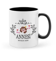 BK Gift Kişiye Özel Yılın En İyi Annesi Siyah Kupa Bardak  2