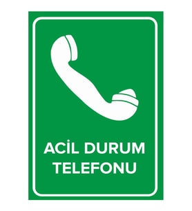 MIGNATIS - Acil Durum Telefonu Levhası - Sac Malzeme 35x50cm