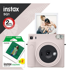 Instax SQ1 Beyaz Fotoğraf Makinesi ve 20li Kare Film