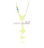 Söğütlü Silver Uçuşan kelebekler kolyesi