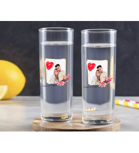 BK Gift Kişiye Özel Renkli Baskılı İsimli Fotoğraflı İkili Vodka Bardağı-29 (Beyaz)
