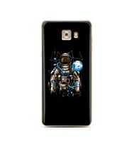 Uzay Astronot Tasarım Süper Şeffaf Silikon Telefon Kılıfı Samsung C7 Pro 