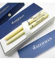 Waterman Allure Pastel Sarı Dolma Kalem + Tükenmez Kalem Set  İsme Özel Kalem  Hediye Kalem