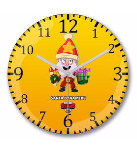 Brawl Stars Santa Dynamıke Duvar Saati Bombeli Gercek Cam