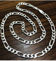 Gümüş Figaro 3+1 Erkek Kolye Zincir 55cm 5mm 26gr msn13