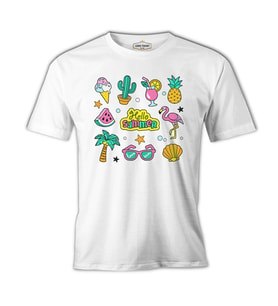 Hello Summer Beyaz Erkek Tshirt