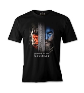 Warcraft - Two Worlds One Home Siyah Erkek Tshirt