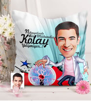 BK Gift Kişiye Özel Bay Elektrik Mühendisi Karikatürlü  Yastık  1