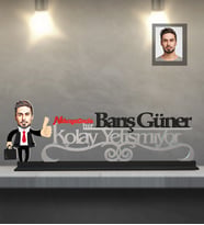 Kişiye Özel İş Adamı Karikatürlü Kolay Yetişmiyor Ahşap Biblo Bay-2