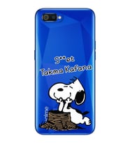 Snoopy Tasarımlı Süper Şeffaf Silikon Telefon Kılıfı Oppo Realmi C2