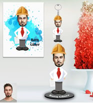 Kişiye Özel Mühendis Karikatürlü 3 lü Hediye Seti Bay-1