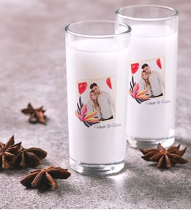 BK Gift Kişiye Özel Renkli Baskılı İsimli Fotoğraflı İkili Rakı Bardağı Seti-27 (Beyaz)