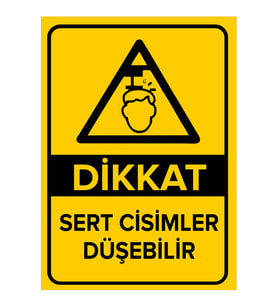 MIGNATIS - Dikkat Sert Cisimleri Düşebilir Levhası - Sac Malzeme 35x50cm