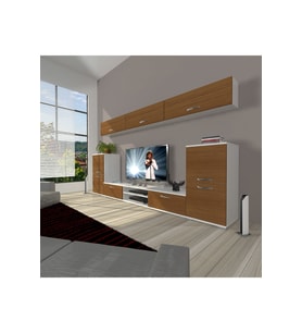 Decoraktiv Eko 9 Slm Dvd Tv Ünitesi Tv Sehpası (Beyaz - Ceviz)