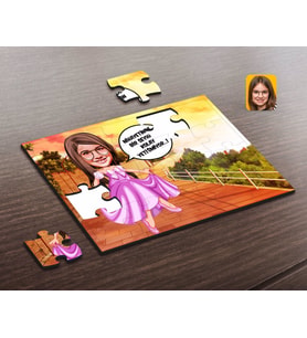 BK Gift Kişiye Özel Kız Çocuk Kolay Yetişmiyor Karikatürlü Ahşap Puzzle-4