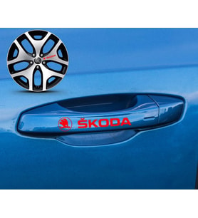 Skoda Kapı Kolu Sport Sticker Yapıştırma 8 Adet