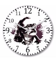Cem  Karaca İllustrasyon Duvar Saati Bombeli Gercek Cam