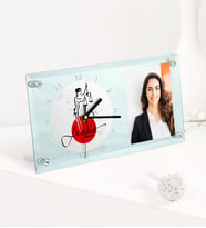 BK Gift Kişiye Özel Avukat Temalı Masaüstü Cam Saat - 11 (Beyaz)