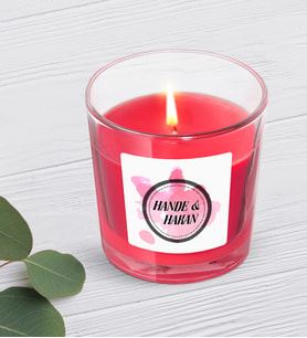 BK Gift Kişiye Özel Cam Kasede Kokulu Mum Model 3