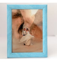 Dekoratif Fotoğraflı Mavi Çerçeve ( 15x21 )