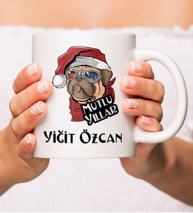 Kişiye Özel Mutlu Yıllar Tasarımlı Beyaz Kupa Bardak