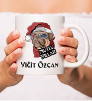 Kişiye Özel Mutlu Yıllar Tasarımlı Beyaz Kupa Bardak