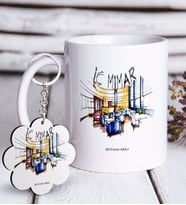 BK Gift Kişiye Özel Mesleki İç Mimar Beyaz Kupa ve Anahtarlık Hediye Seti-4 (Model 1)