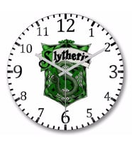 Harry Potter  Slytherin Duvar Saati Bombeli Gercek Cam