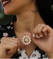 Papatya Silver 925 Ayar Rose Altın Kaplama Gümüş Papatya Kolye