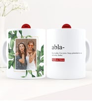 BK Gift Kişiye Özel Fotoğraflı Abla Anlamı Beyaz Kupa Bardak - 1