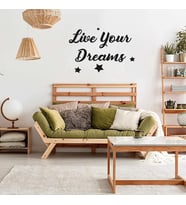 Live Yours Dreams Duvar Yazısı Sticker 60x41cm - Siyah
