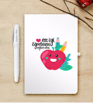BK Gift Kişiye Özel En İyi Öğretmen Beyaz Defter ve Kalem Hediye Seti-11