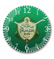 Harry Potter The Green Dragon  Duvar Saati Bombeli Gercek Cam