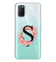 Pembe Çiçekli Harf Tasarım Süper Şeffaf Silikon Telefon Kılıfı Oppo A52-A72 Ş-Ha