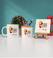 Mühendis Hanım Diyeceksiniz Tasarımlı Kadın Mühendise Hediye Kupa Bardak Kalemlik ve Dekoratif Taş Baskı Seti