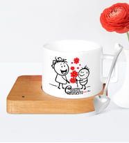 BK Gift Kişiye Özel Canım Annem Ahşap Altlıklı Seramik Fincan  19