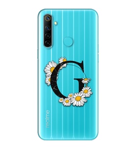 Papatya Harf Tasarım Süper Şeffaf Silikon Telefon Kılıfı Oppo Realmi 6i G-Harfi