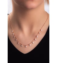 Zirkon Taşlı Rose Altın Kaplama Shakira Gümüş Kolye 925 Ayar