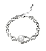 Monemel İncili Swarovski® Taşlı Bileklik (Altın Kaplama) Sevgililer Günü Hediyesi