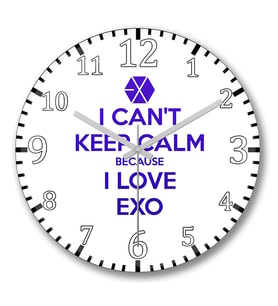 Exo I Can't  Keep Calm Duvar Saati Bombeli Gercek Cam