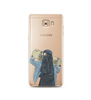 Kaykay Kız Tasarım Süper Şeffaf Silikon Telefon Kılıfı Samsung C9 Pro