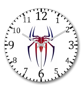 Spider Man Duvar Saati Bombeli Gercek Cam