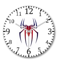 Spider Man Duvar Saati Bombeli Gercek Cam
