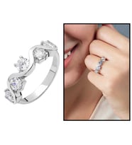 Starlight Diamond Pırlanta Montür Asimetrik 925 Ayar Gümüş Bayan Beştaş Yüzük