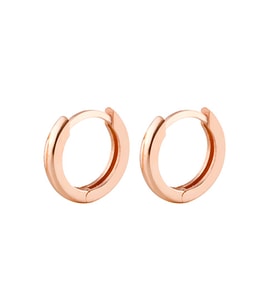 Taşsız Rose Gold Halka Gümüş Kadın Küpe